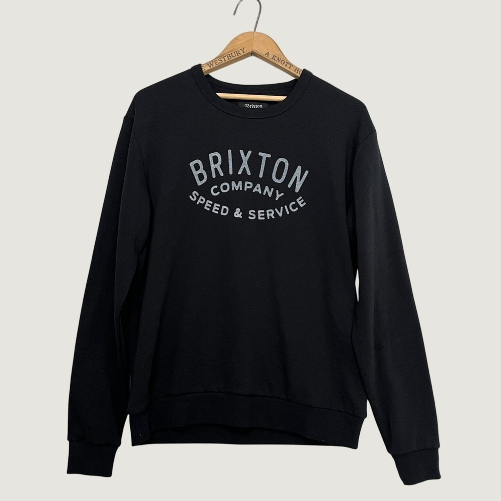 Brixton Mens Speed &‎ Service Graphic Crewneck Sweatshirt Black Size Medium